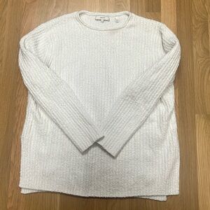Vince white ribbed bouclet sweater